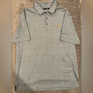 Travis Mathew Gray/Blue Polo with Yellow Golfer Emblem Size Large